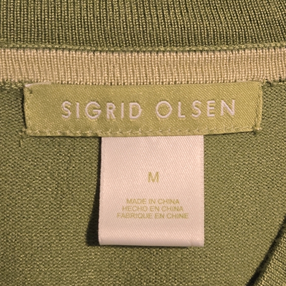 Sigrid Olsen Womens Bright Moss Green Jungle Blossom Button Cardigan Medium - Picture 8 of 8